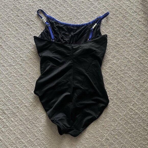 MagicSuit Lisa Draped One Piece Swimsuit Size 12 Blue Tummy Control Slimming - Picture 5 of 11